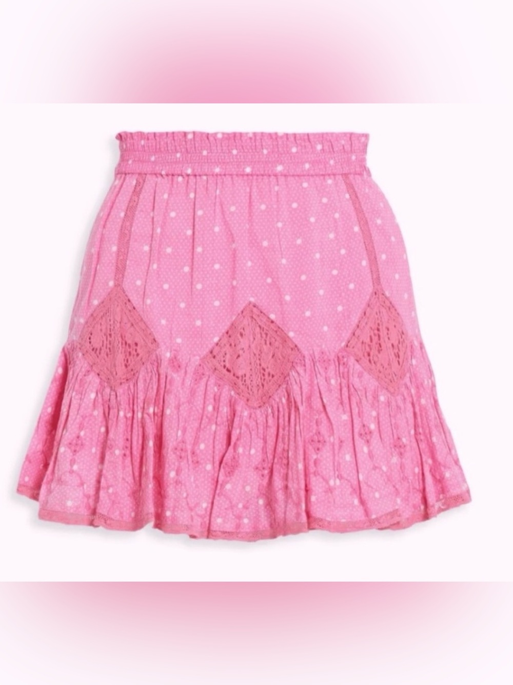 LOVESHACKFANCY Adia skirt in hot pink cherry